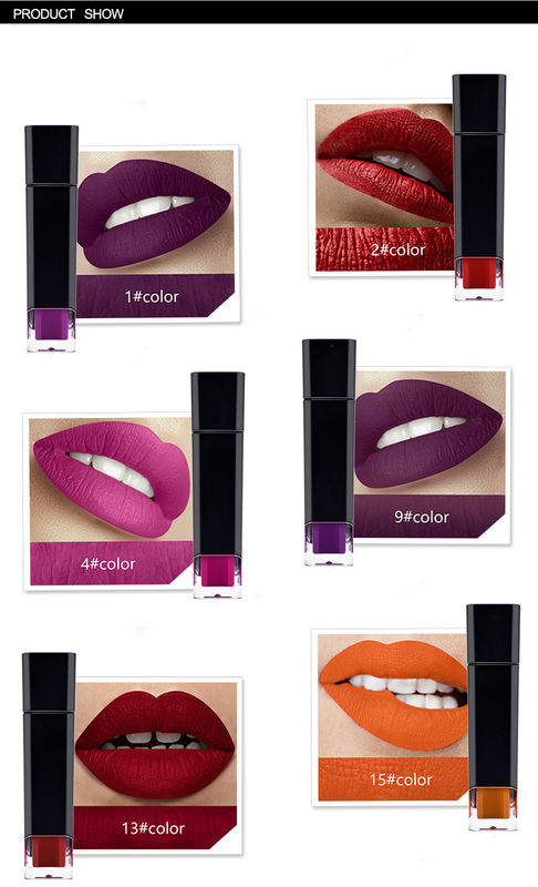 Rouges à lèvres naturels de maquillage de cosmétiques mats avec la protection solaire différente de couleurs