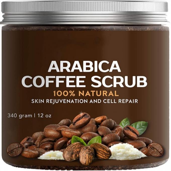 Le café naturel d'arabica frottent pour des vergetures, peau d'acné serrant le corps frottent