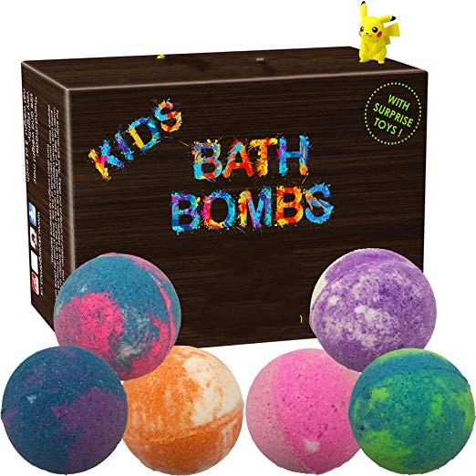 L'ensemble sûr de bombe de Bath d'enfant simple de couleur avec surprise joue, 6 Bath coloré assorti par amusement Fizzer de x 5oz XL